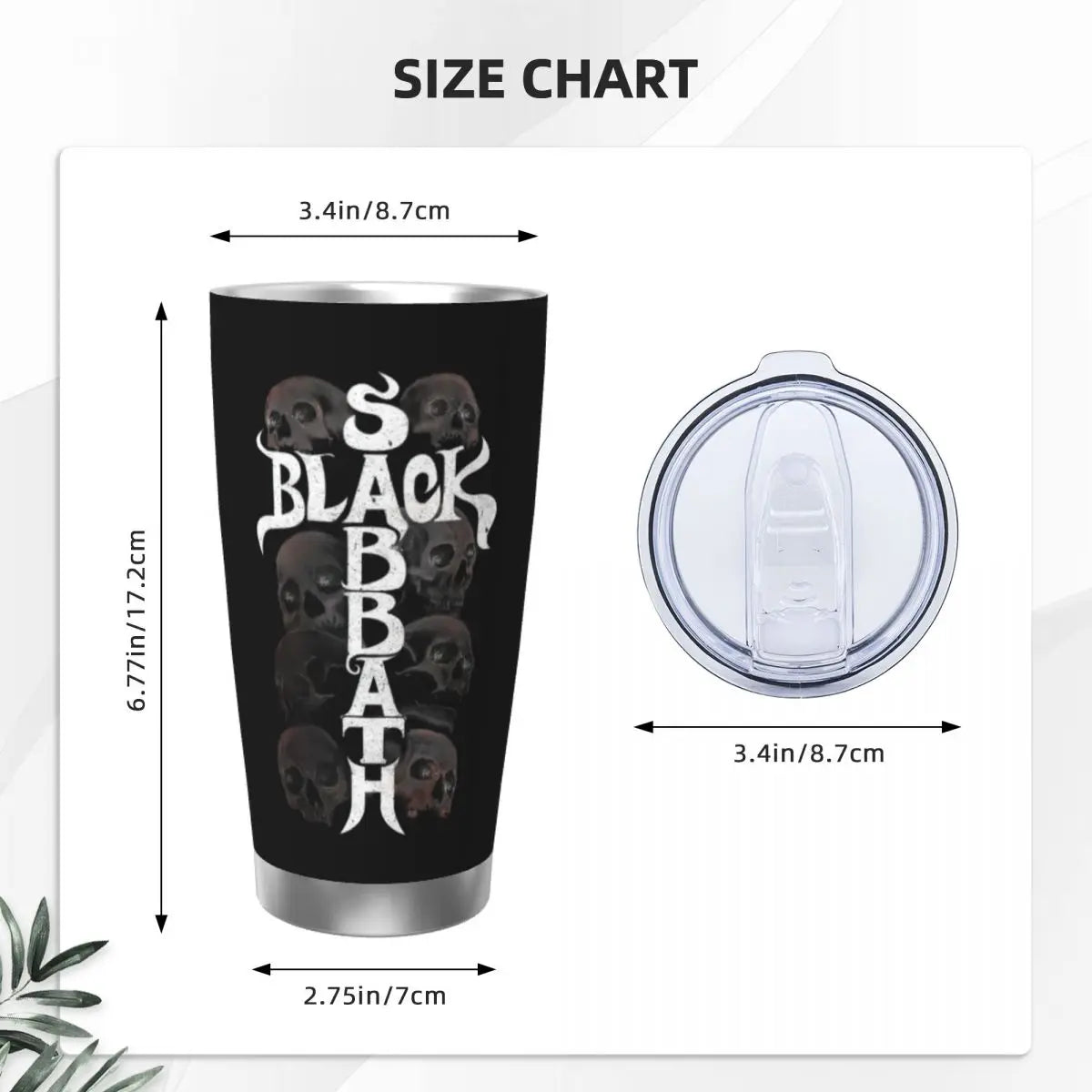 Black Sabbath Skull Insulated Tumbler with Lid Rock Stainless Steel Coffee Mugs Double Wall Thermos Bottle Cups, 20oz - Premium Tumblers from Lizard Vigilante - Just $31.88! Shop now at Lizard Vigilante