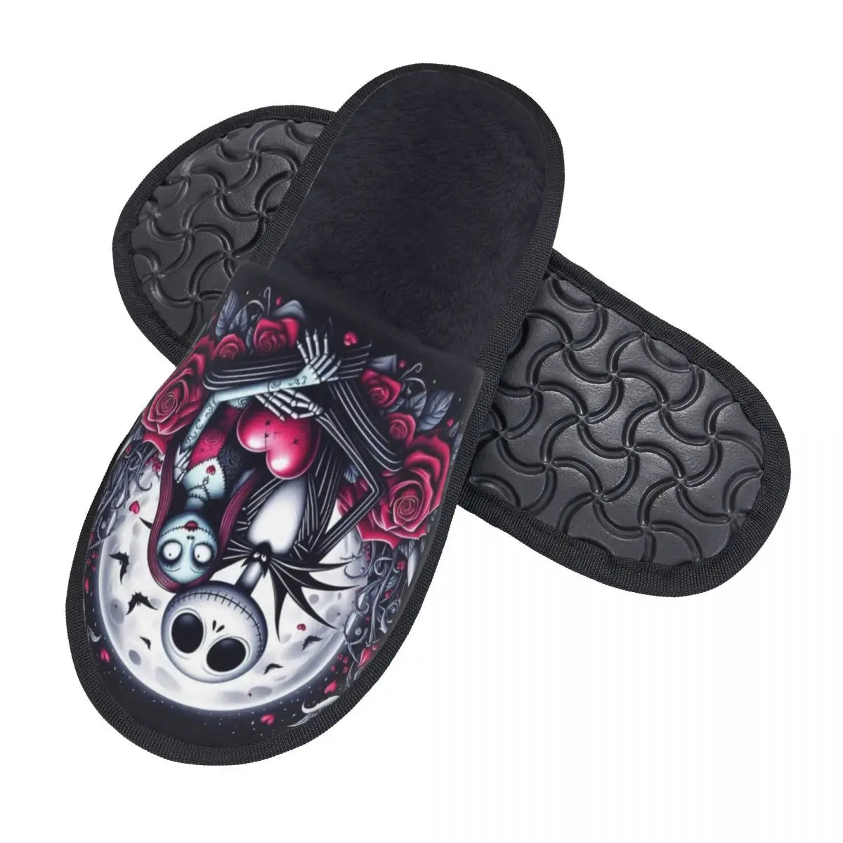 Jack Skellington Memory Foam Slippers – Warm & Fluffy Indoor/Outdoor Halloween Nightmare Shoes - Premium slippers from Lizard Vigilante - Just $23.88! Shop now at Lizard Vigilante