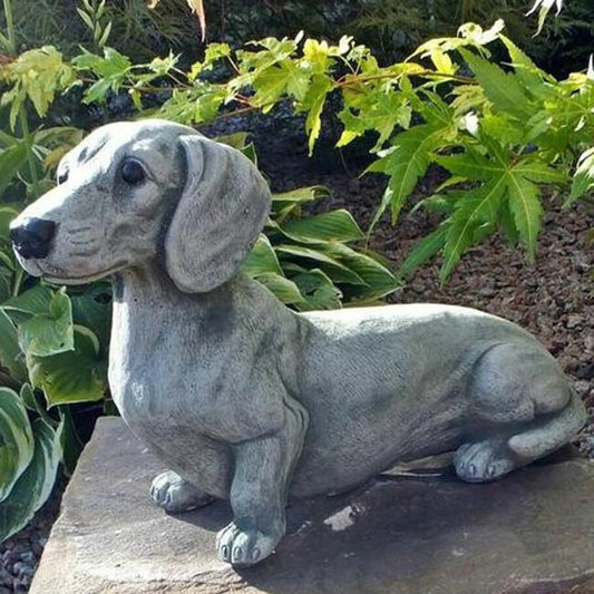 1pc Puppy Sculpture Garden Decoration Resin Puppy Decoration Garden Decoration Commemorative Dog Statue Puppy Lying Decoration