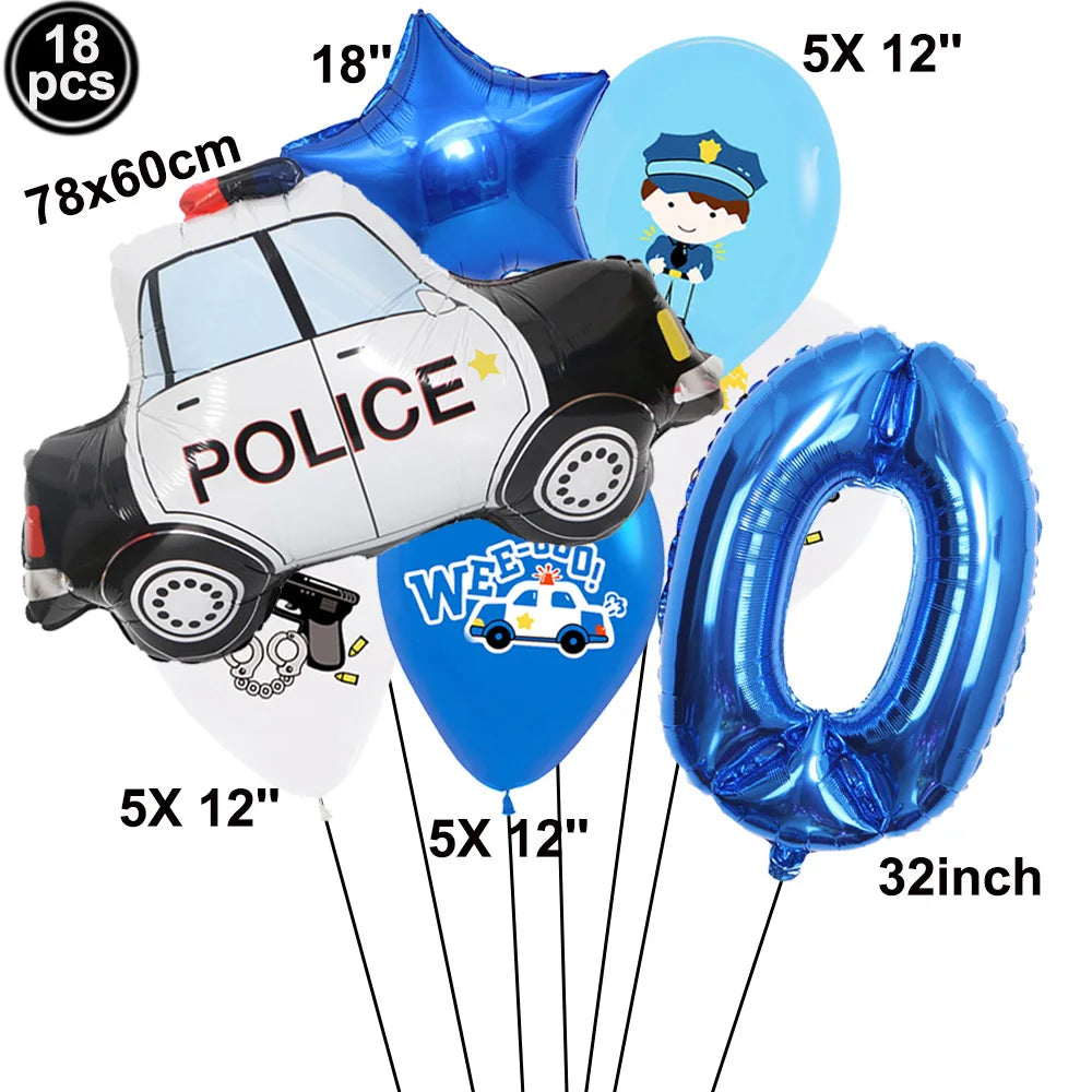 Police Theme Party Decor Police Party Latex Balloons Happy Birthday Banner Police Party Hanging Swirls Police Birthday Supplies - Premium party favors from Lizard Vigilante - Just $3.99! Shop now at Lizard Vigilante