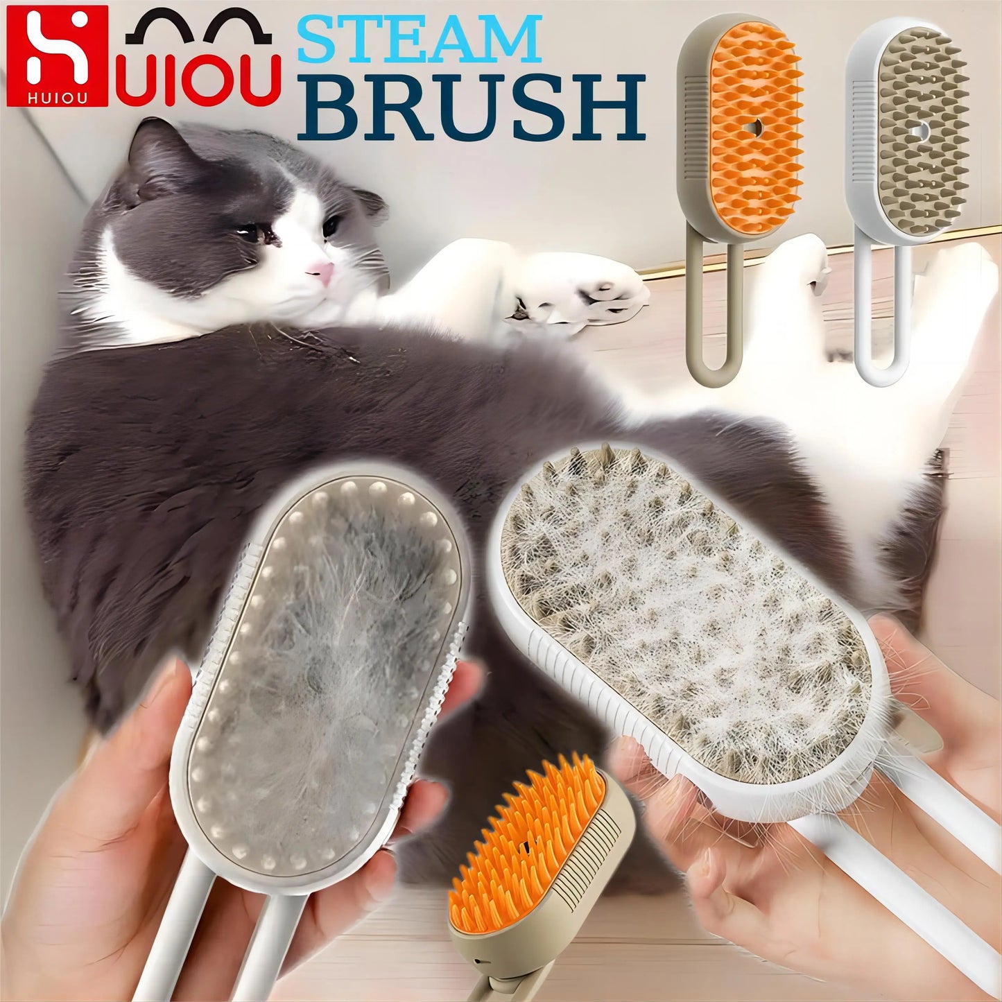 Pet Grooming Comb with Electric Water Spray Steamy Brush Massage Combs Cat Brush for Washing Brushing for Short Long Haired Pets - Premium  from Lizard Vigilante - Just $16.99! Shop now at Lizard Vigilante