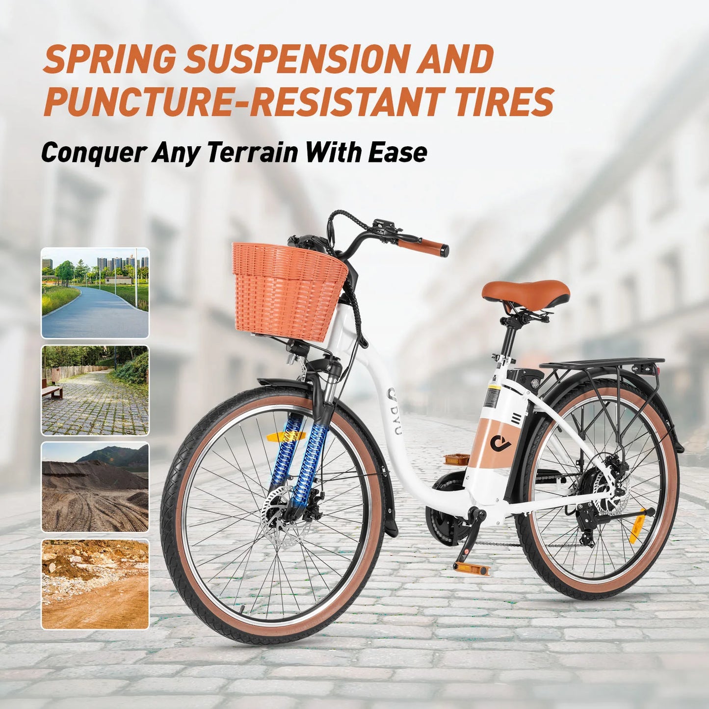 DYU C6 Pro Luxury Street Cruiser E-Bike | 26” Rockstar City Ride With 250W Motor, 36V 15.6Ah Power Core & Two-Seat Chaos Mode