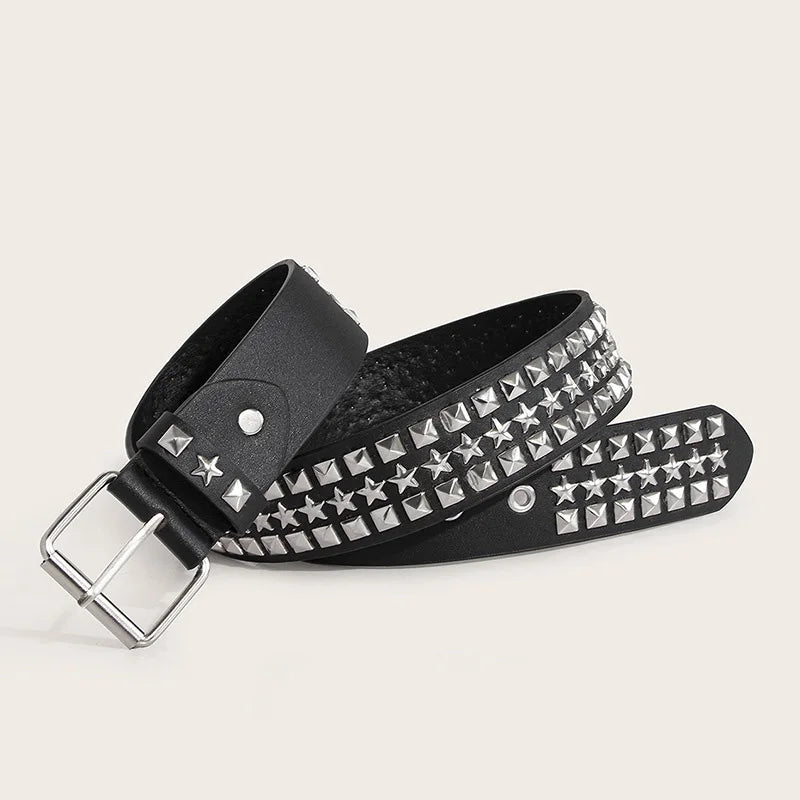 Gothic Punk Faux Leather Belt - Adjustable Unisex Wide Belt - Premium belt from Lizard Vigilante - Just $26.99! Shop now at Lizard Vigilante