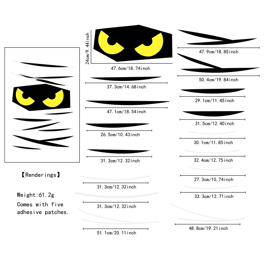 Halloween decorations room door stickers window decor skeleton hand pumpkin DIY window stickers ghost devil witch hat decor