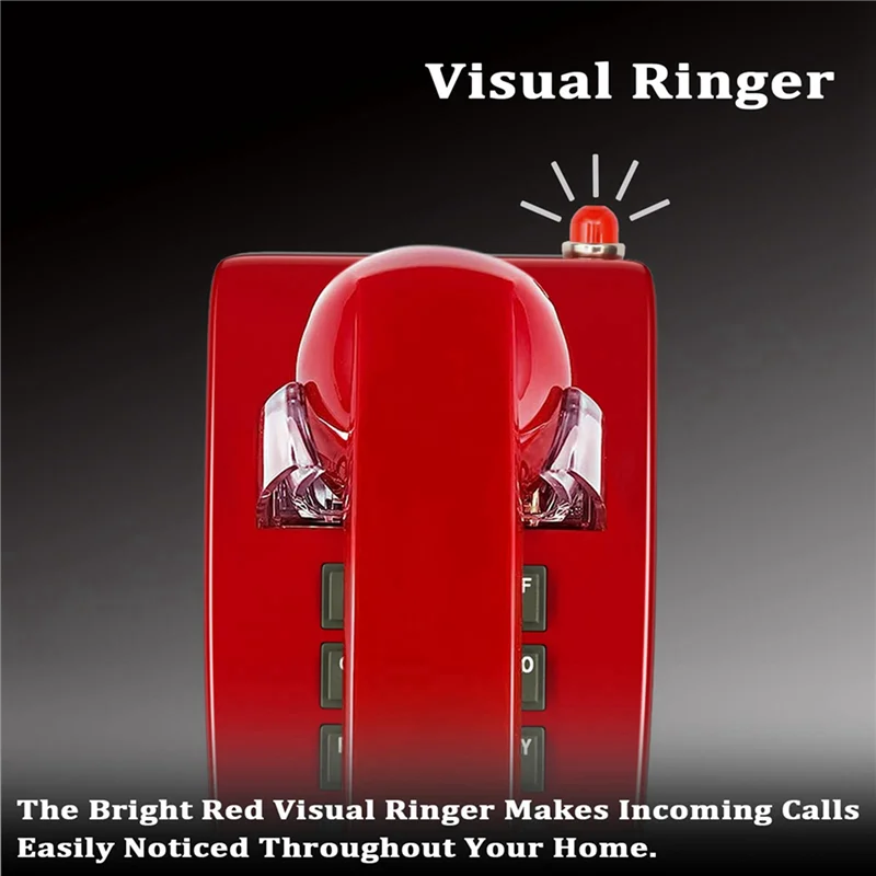 Blood-Red Double Bell Mayhem Wall Phone – 2-Pack Analog Legends With Voicemail Flash