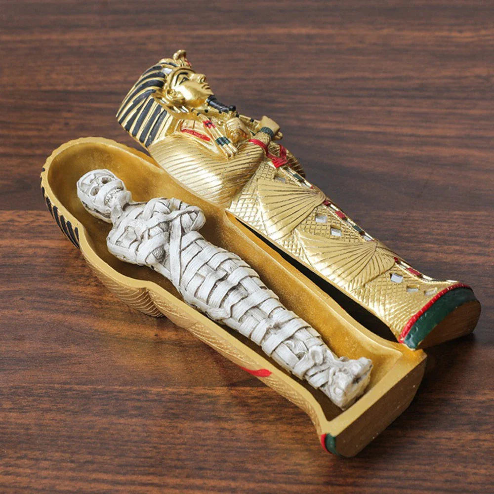 Egyptian Sphinx Resin Statue - Pharaoh Lion Body Human Face Sculpture, Hand-Painted Pyramid Guardian Isis Goddess Inspired Craft