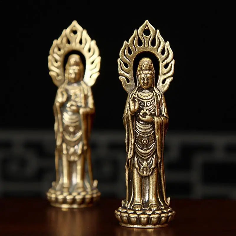 Kwan Yin Statues Buddha Figurine Craft 2.4 Inch Buddhist Avalokiteshvara Statue Chinese Feng Shui Sculpture Crafts Figurine