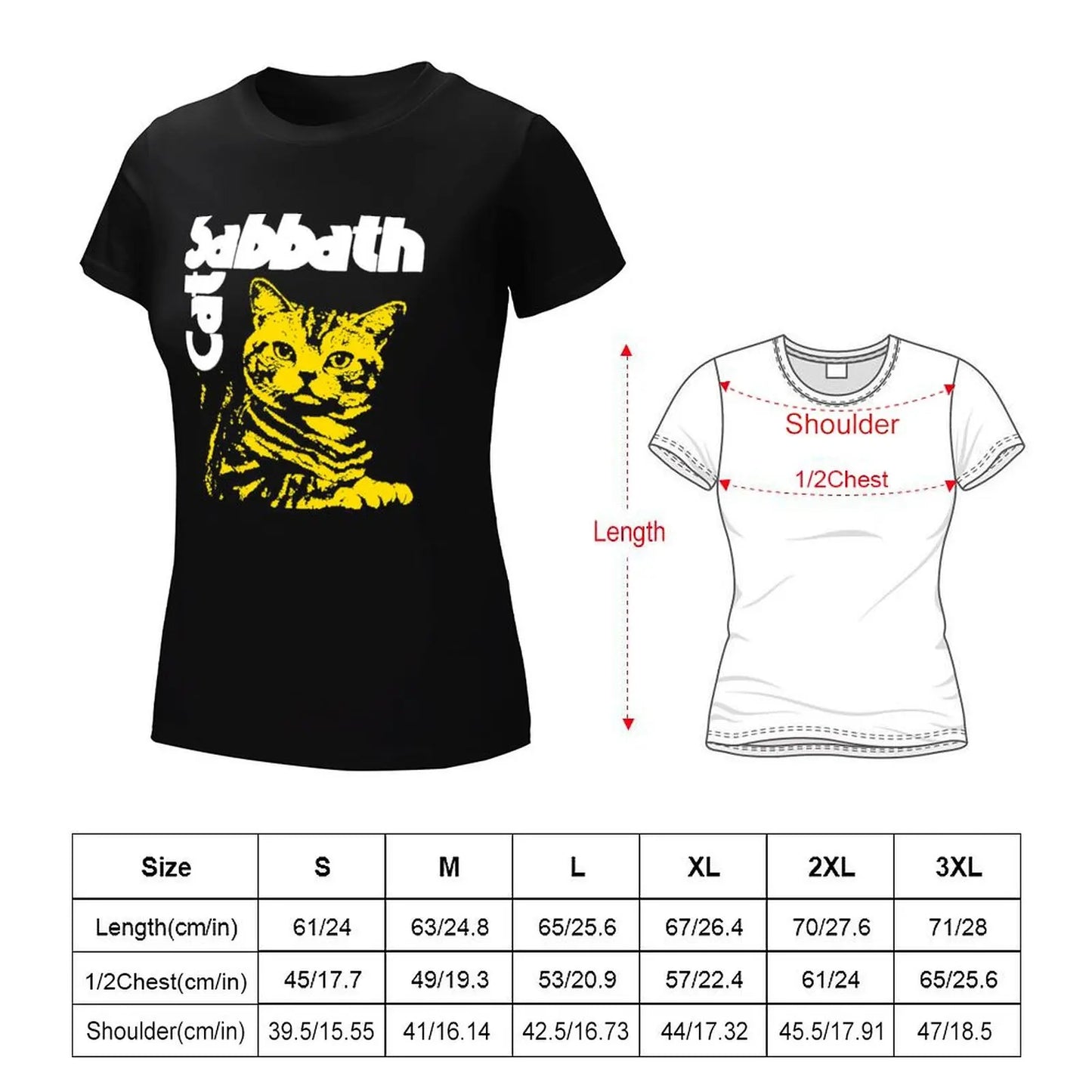 Cat Sabbath Unisex T-Shirt Funny Gift for Men Cool Gifts for Women Plus Sizes Cropped Tees - Premium T-Shirt from Lizard Vigilante - Just $24.97! Shop now at Lizard Vigilante