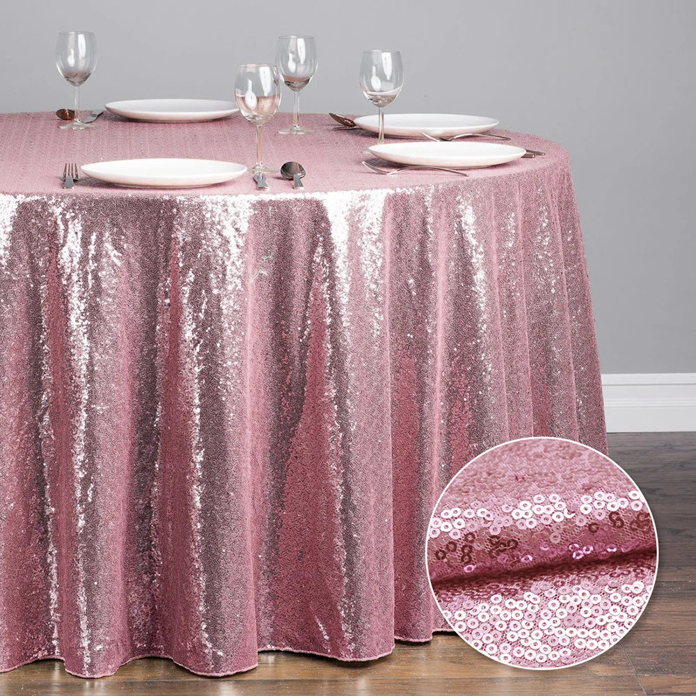 Glitter Sequin Round Tablecloth Party Table Cloth Cover for Events Wedding Party Christmas Decoration Rose Gold Silver 60-330cm - Premium tablecloth from Lizard Vigilante - Just $7.99! Shop now at Lizard Vigilante