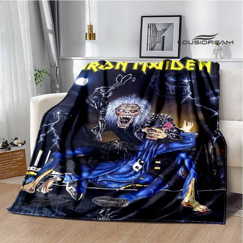 Iron Maiden Printed Blanket – Soft Flannel Kids & Adults Throw | Warm, Portable, and Perfect for Home or Travel - Premium blanket from dsers - Just $33.66! Shop now at Lizard Vigilante