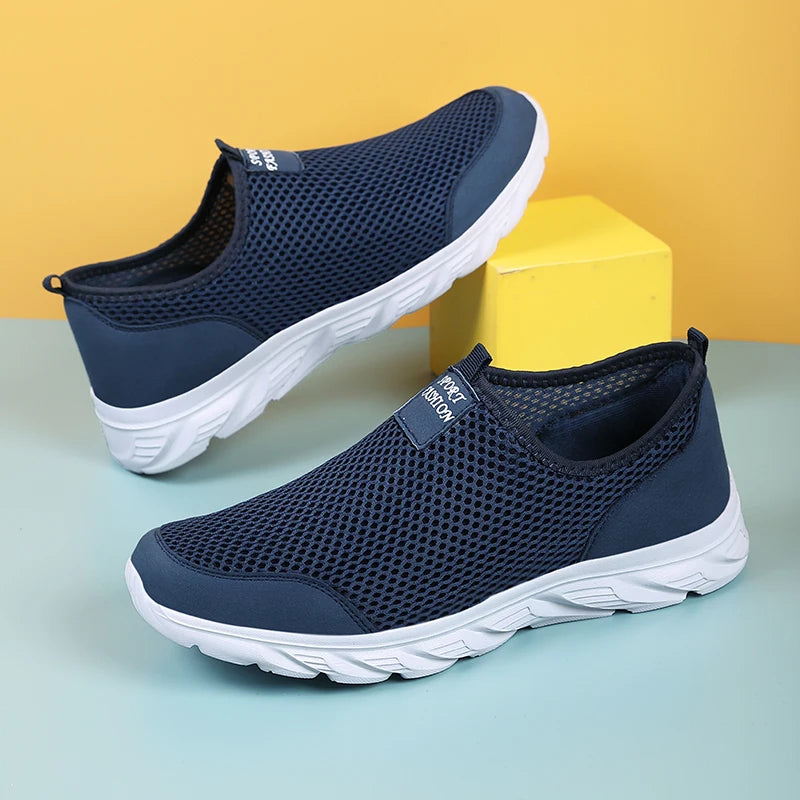 Men's Breathable Slip-On Sneakers – Classic Casual Mesh Running Shoes - Premium shoes from Lizard Vigilante - Just $28.88! Shop now at Lizard Vigilante