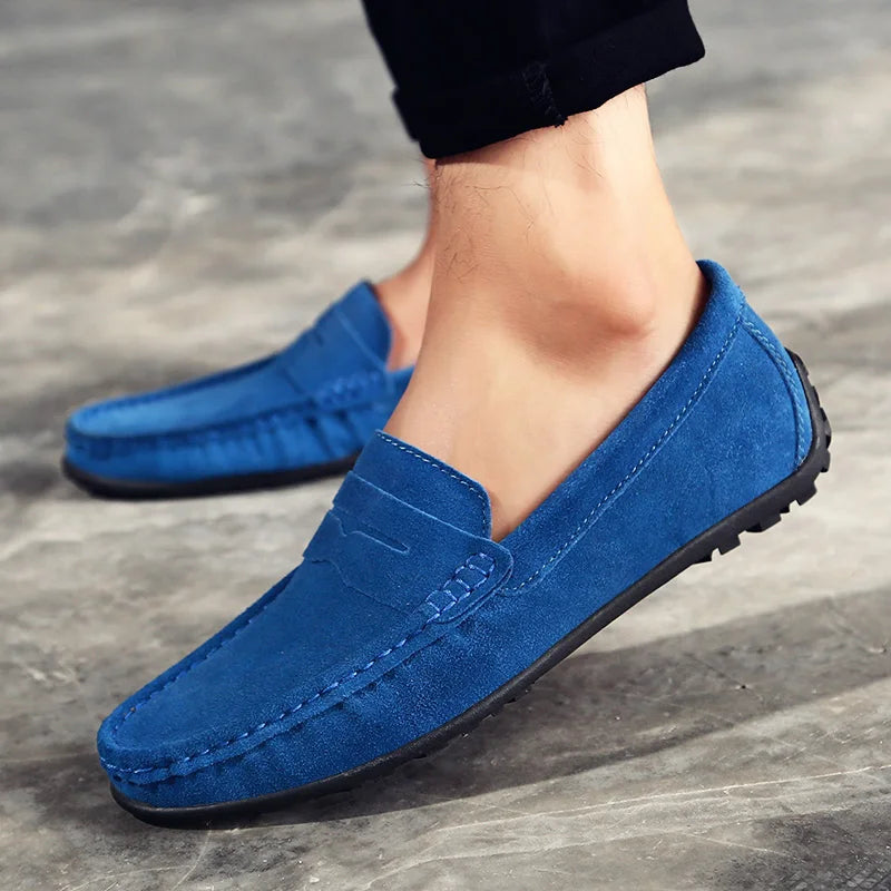 Suede Leather Designer Luxury Brand Smile Mens Casual Formal Loafers Slip On Moccasin Flats Footwear Male Driving Shoes for Men - Premium Shoes from Lizard Vigilante - Just $48.88! Shop now at Lizard Vigilante