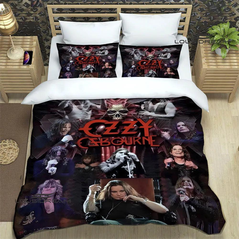 Dive into Ozzy's Dreamworld: A Retro Bedding Symphony for Headbanging Sleep - Premium bedding from Lizard Vigilante - Just $57.99! Shop now at Lizard Vigilante