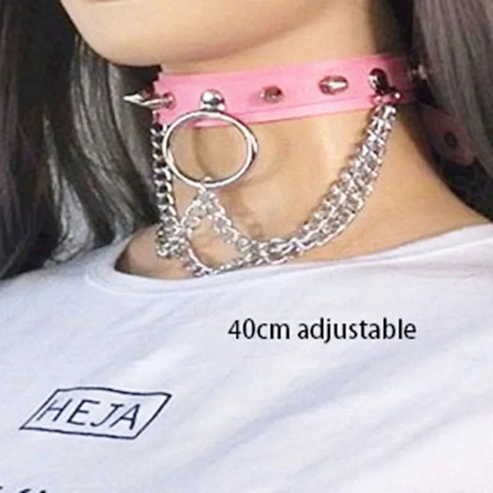 Gothic Punk Heart Choker Necklace - Edgy and Stylish - Premium necklace from Lizard Vigilante - Just $19.88! Shop now at Lizard Vigilante