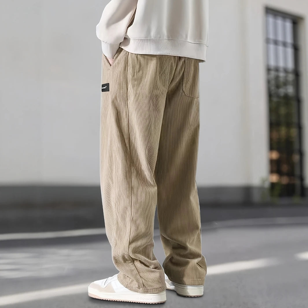 Corduroy Street King Baggy Drawstring Straight-Leg Pants