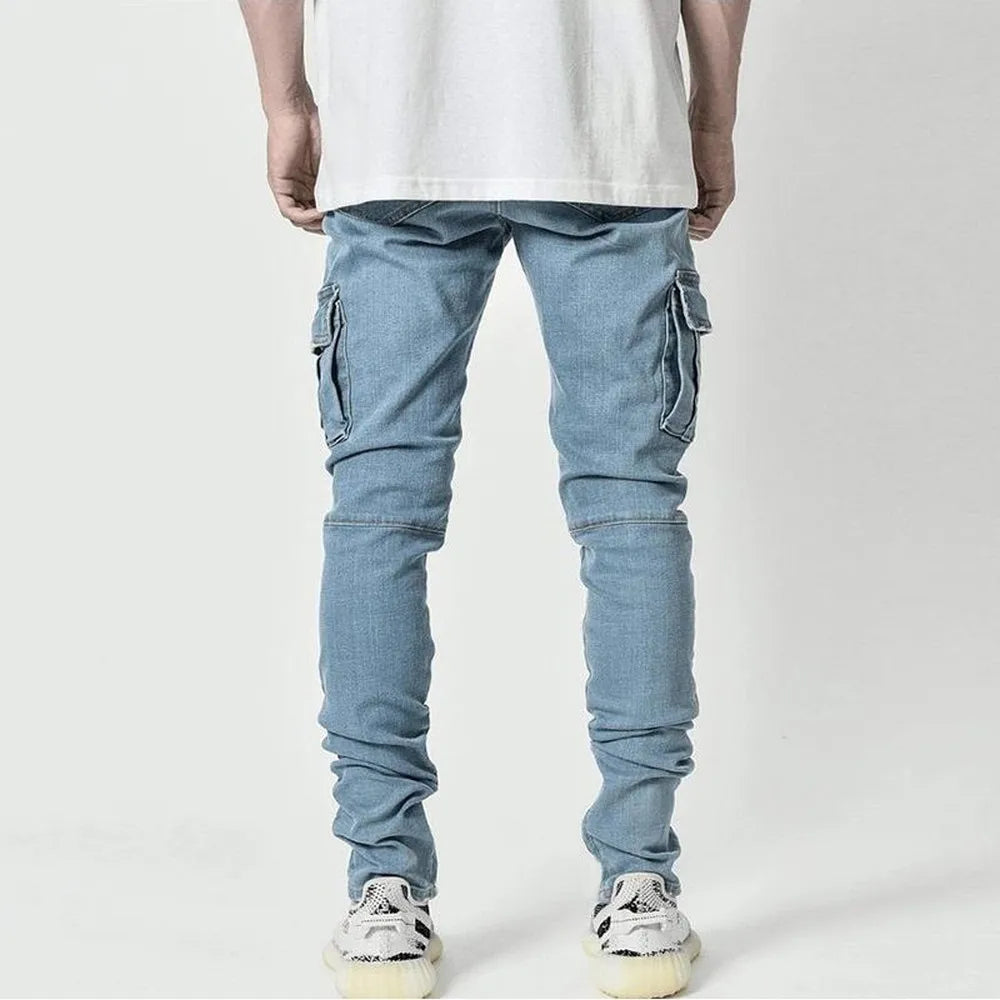 Street Havoc Elastic Cargo Jeans — High Street Slim-Fit Multi-Pocket Denim Built For Chaos, Speed, And Daily Grind Glory
