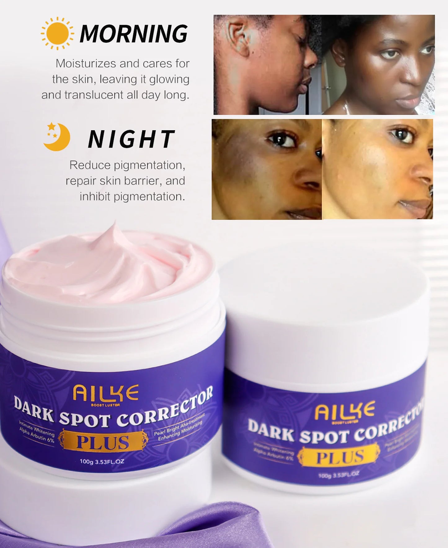 AILKE Double Glutathione PLUS Dark Spot Corrector Cream – 100g, Whitening Face Cream for Dark Spot Removal and Skin Tone Brightening - Premium spot Cream from Lizard Vigilante - Just $31.99! Shop now at Lizard Vigilante