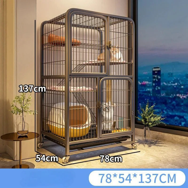 Extra Large Luxury Cat Villa | Multi-Storey Pet Cage for Cats and Small Dogs | Indoor Free Space Cat Carrier Nest - Premium pet cage from Lizard Vigilante - Just $215.99! Shop now at Lizard Vigilante