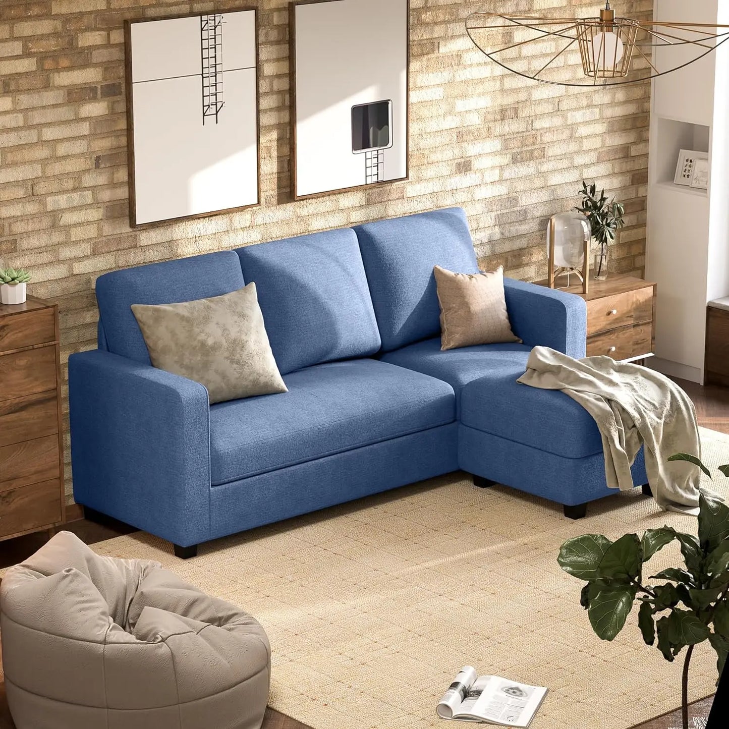 Convertible Sectional Sofa Couch – Modern L-Shaped Fabric Sofa with Ottoman, Breathable Cushions, and Versatile Design - Premium Couch from Lizard Vigilante - Just $388.88! Shop now at Lizard Vigilante