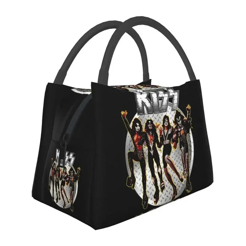 Kiss Heavy Metal Insulated Lunch Bag – Reusable Cooler Thermal Lunch Box for Women - Premium bag from Lizard Vigilante - Just $33.88! Shop now at Lizard Vigilante