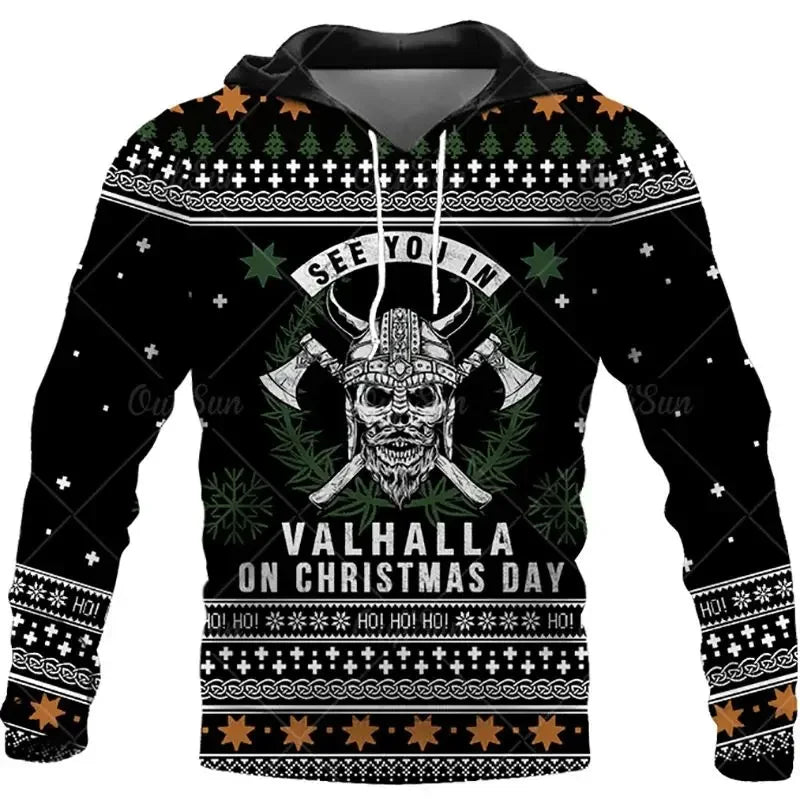 Grim Fest: 3D Skull Print Hoodie - Unleash Your Inner Rebel (2024 Collection) - Premium sweater from Lizard Vigilante - Just $41.08! Shop now at Lizard Vigilante