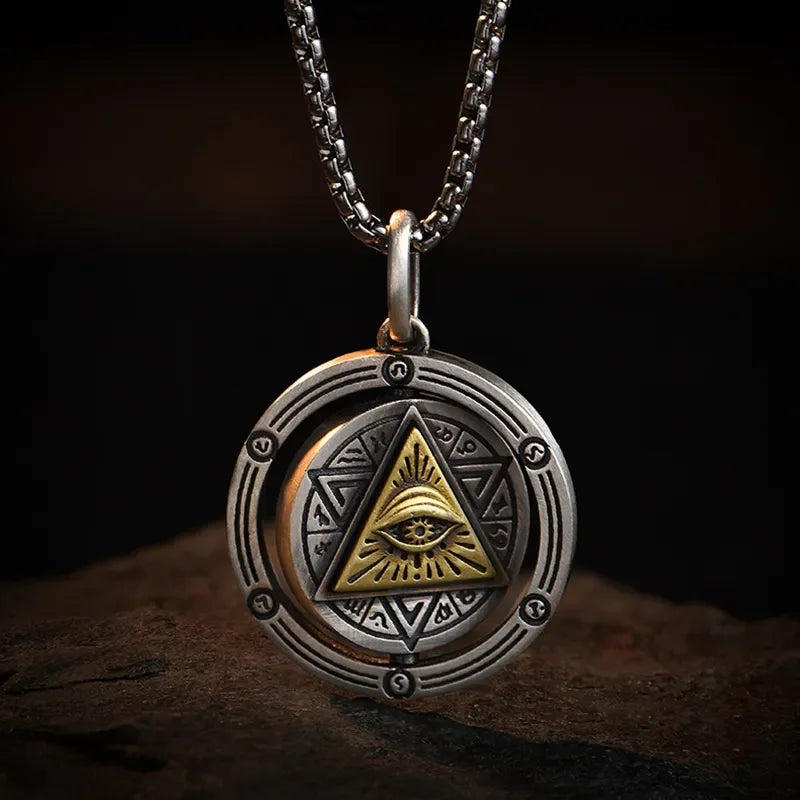 Retro Gothic Blue Evil Eye Protection Pendant Necklace for Men Boys Biker Amulets Punk Jewelry Gifts - Premium Jewelry from Lizard Vigilante - Just $3.99! Shop now at Lizard Vigilante