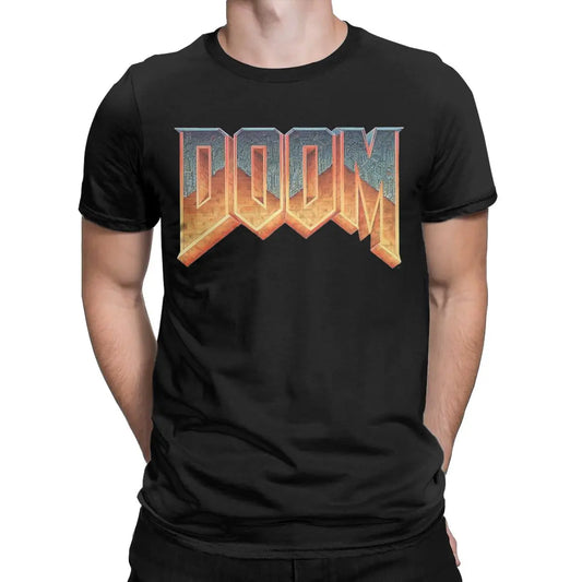 Time Warp Tees: Unleash the 90s with the DOOM Summer Shooting Game Retro Logo Tee - Premium T-shirt from Lizard Vigilante - Just $24.88! Shop now at Lizard Vigilante