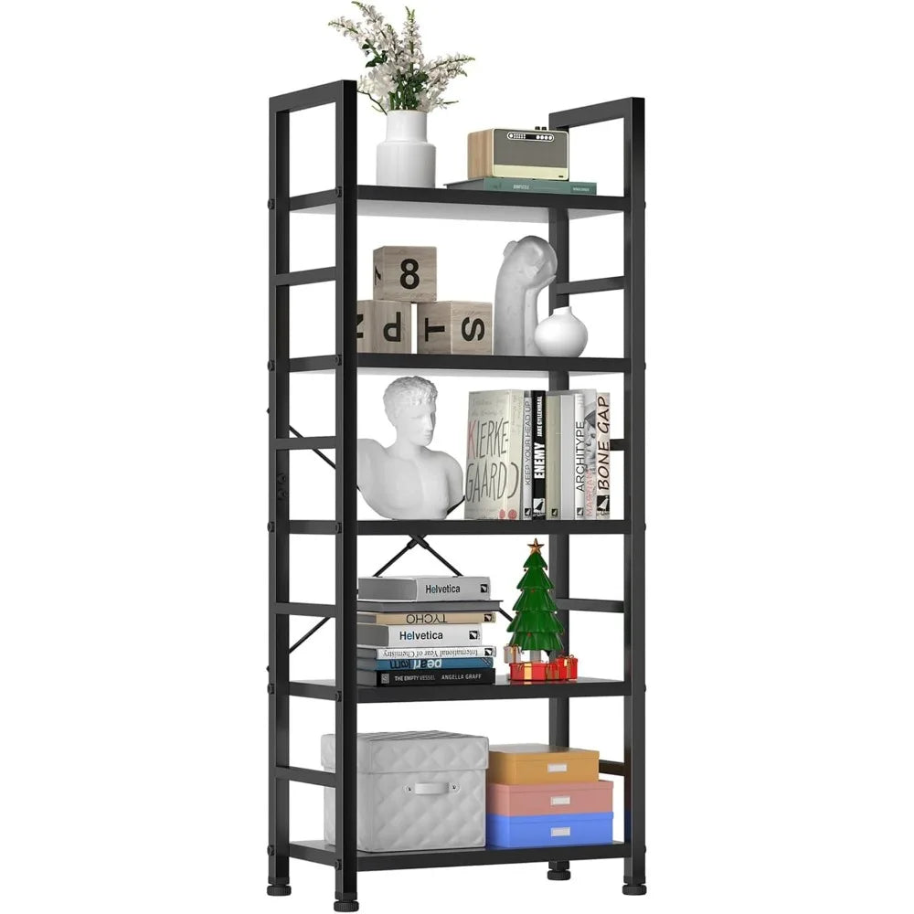 Bookshelves, 5-storey high bookshelves, modern bookcases, garage sets, CDs, movies, industrial corner storage organizers - Premium  from Lizard Vigilante - Just $88.99! Shop now at Lizard Vigilante