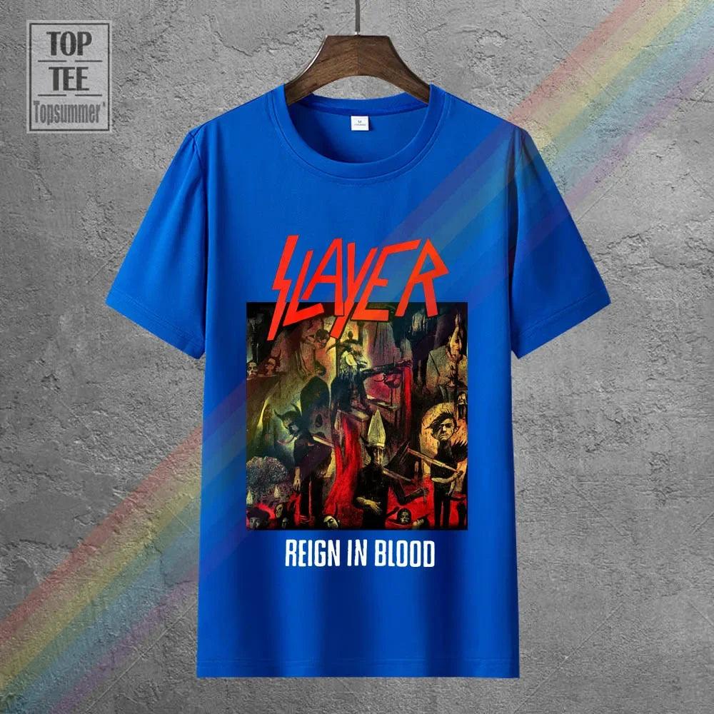 Slayer Reign In Blood Album Cover Image Mens Black T Shirt New Official Merch - Lizard Vigilante