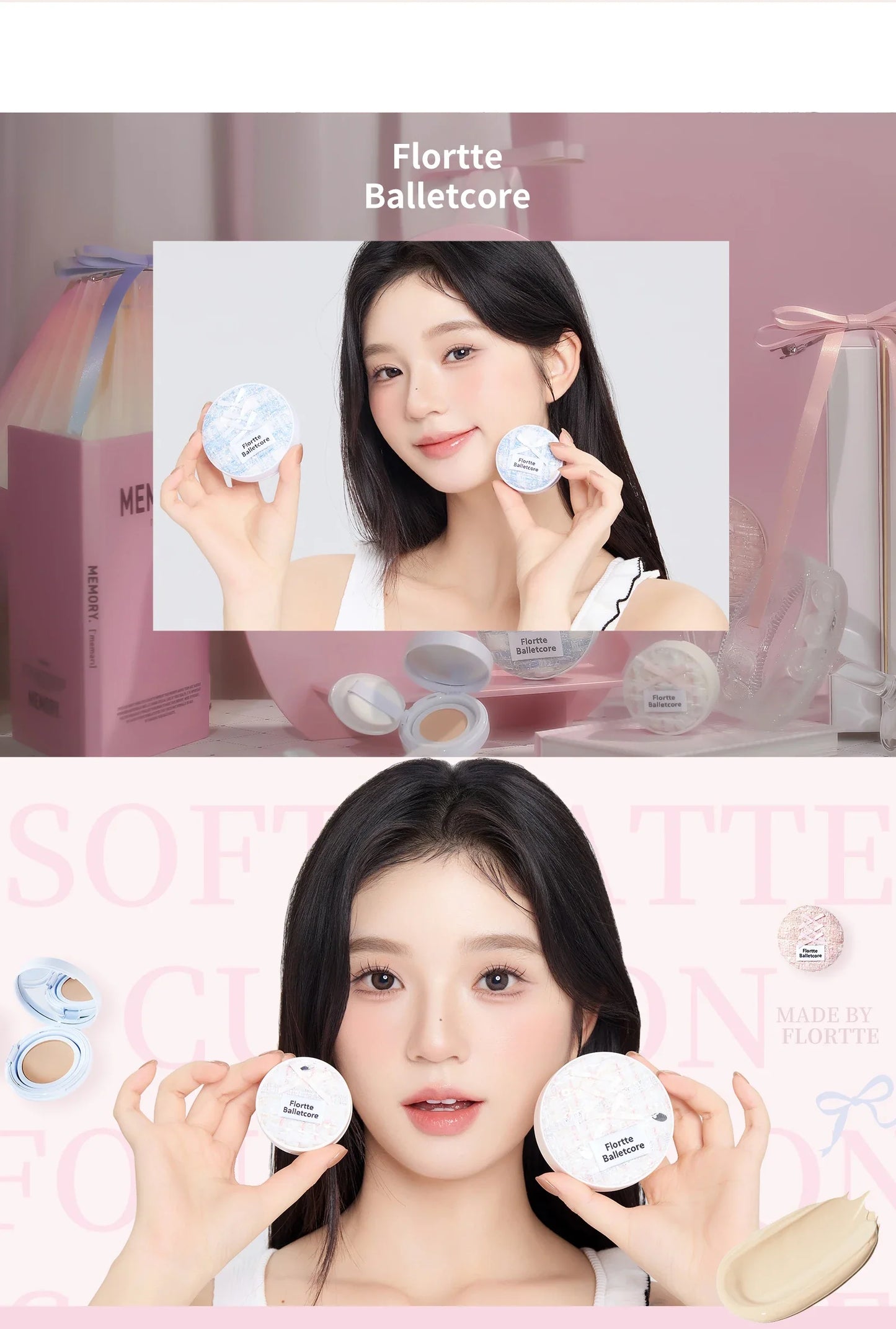 FLORTTE Air Cushion Concealer Coverage Moisturizing Long-Lasting Foundation Base Makeup Cream for Dry Skin Oil Control