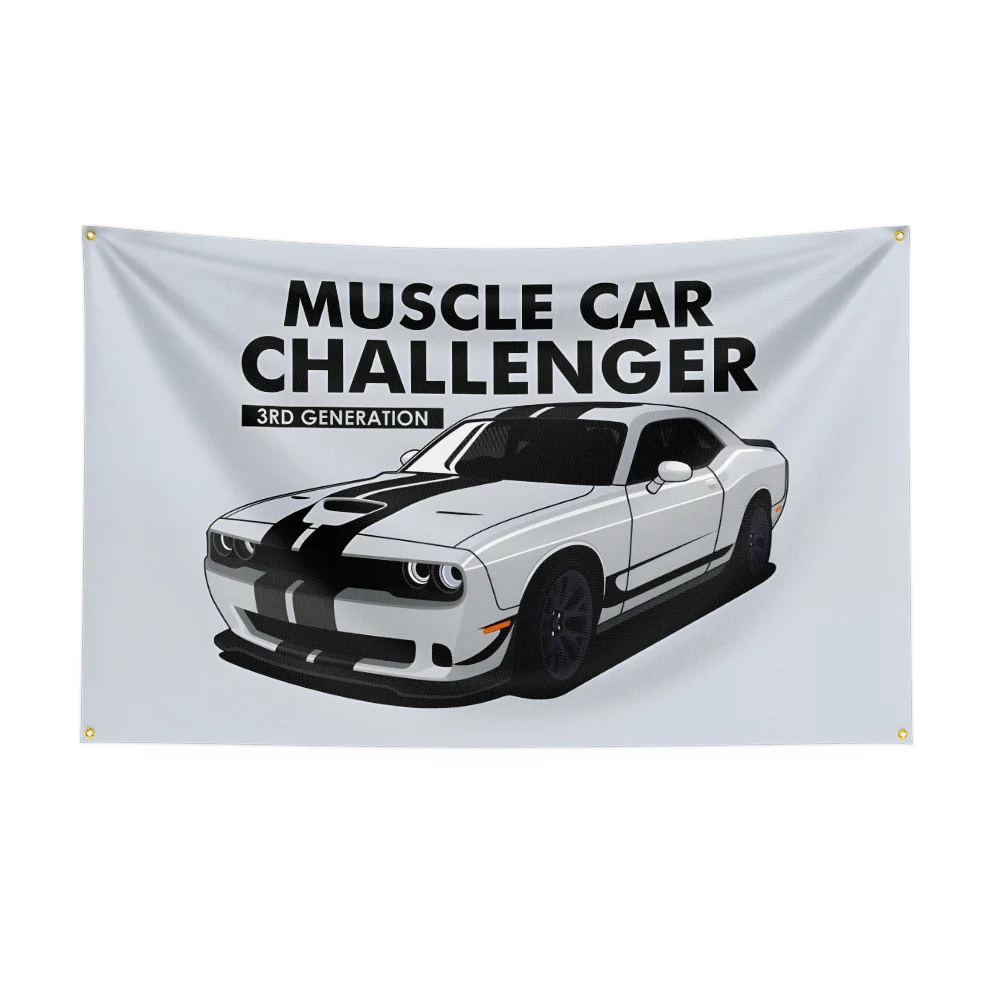 Retro American Muscle Racing Car Flag - Polyester Printed Decoration Banner Tapestry - Premium flag from Lizard Vigilante - Just $15.99! Shop now at Lizard Vigilante