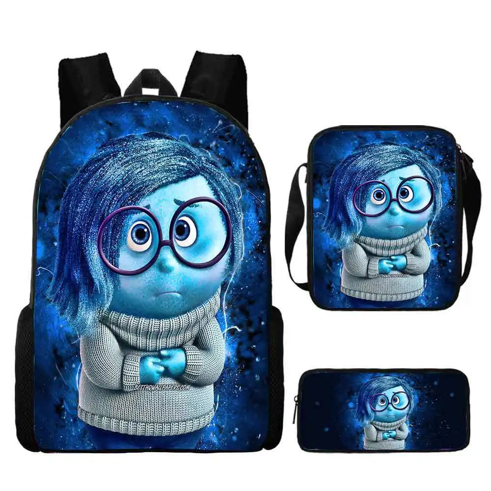 Inside Out Movie Backpack with Lunch Bags Pencil Case Disnee Kids Bags Custom Large Capacity Backpacks - Premium backpack from Lizard Vigilante - Just $34.99! Shop now at Lizard Vigilante