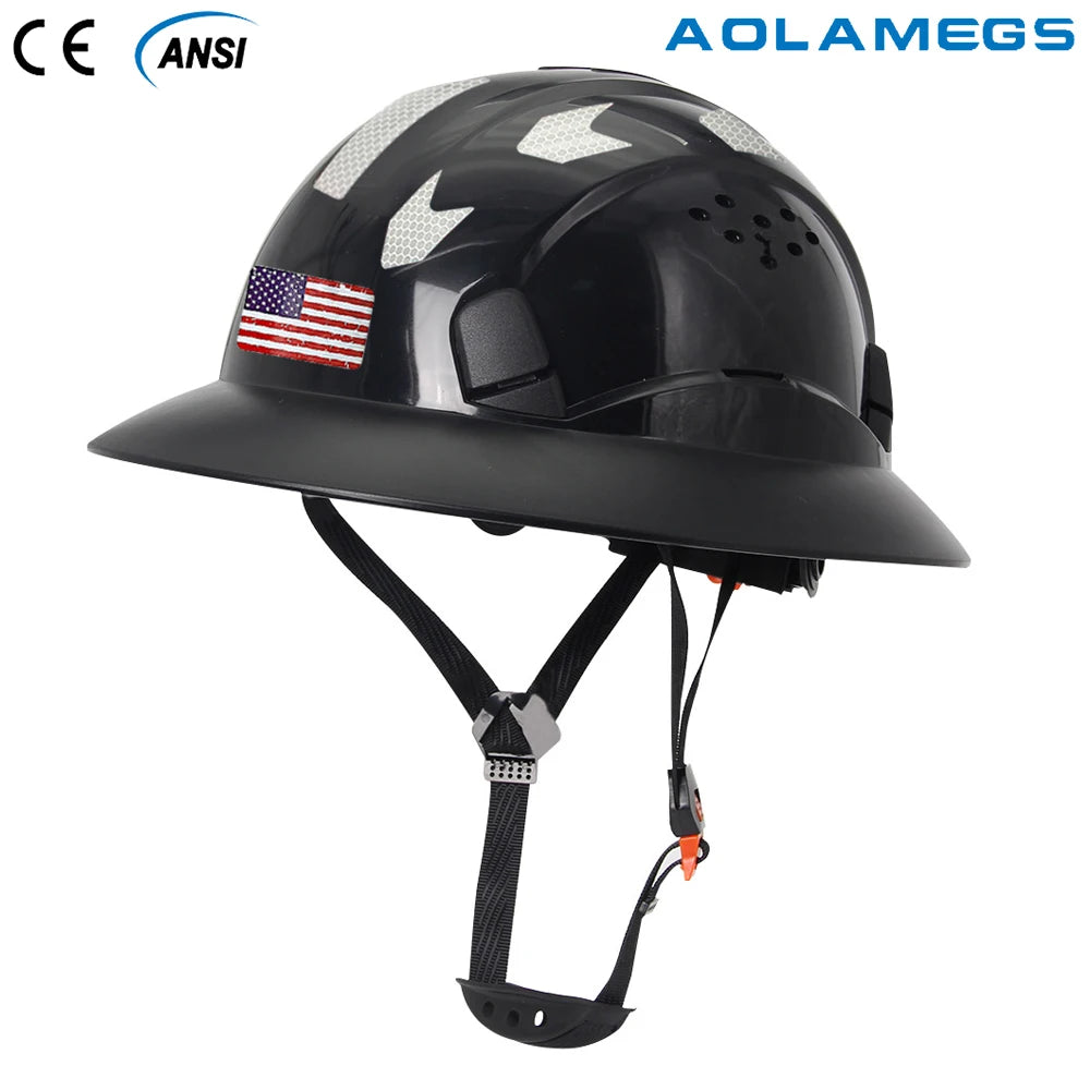 CE-Certified Full Brim Safety Helmet – Reflective, Durable Hard Hat for Construction, Engineering, and Rescue Work – Adjustable Fit with ANSI Standard Protection - Premium helmet from Lizard Vigilante - Just $43.88! Shop now at Lizard Vigilante