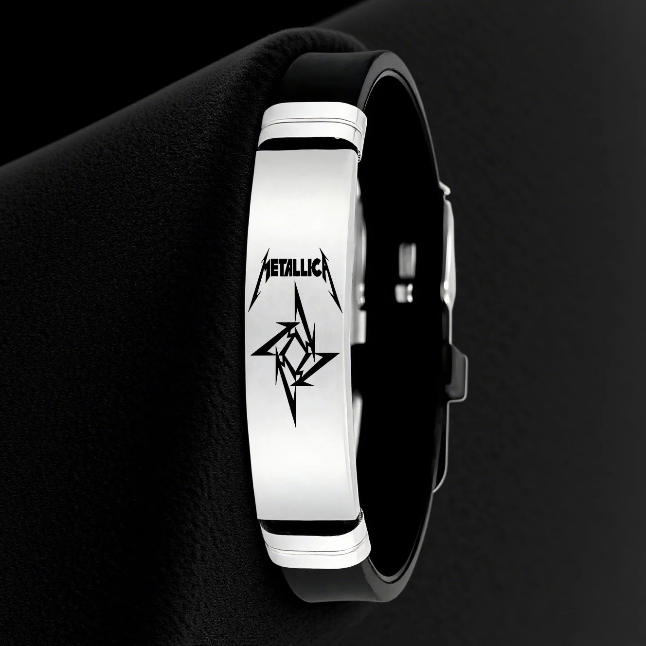 Official band design heavy metal style wristband, suitable for casual and formal occasions, daily accessories for music fans