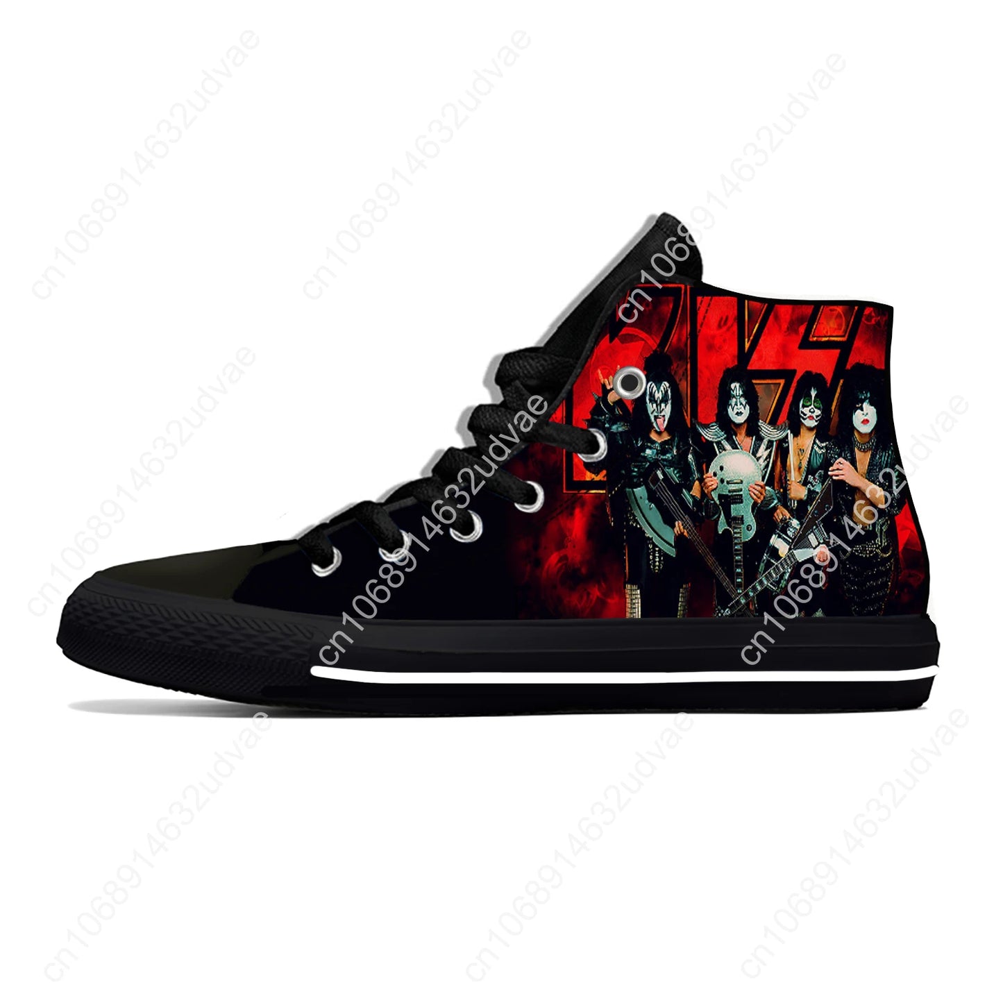 Kiss Rock Band High Top Shoes Hot Summer Heavy Metal Music Novelty Casual Latest Shoes Men Women Fashion Classic Board Sneakers - Premium t-shirt from Lizard Vigilante - Just $44.88! Shop now at Lizard Vigilante