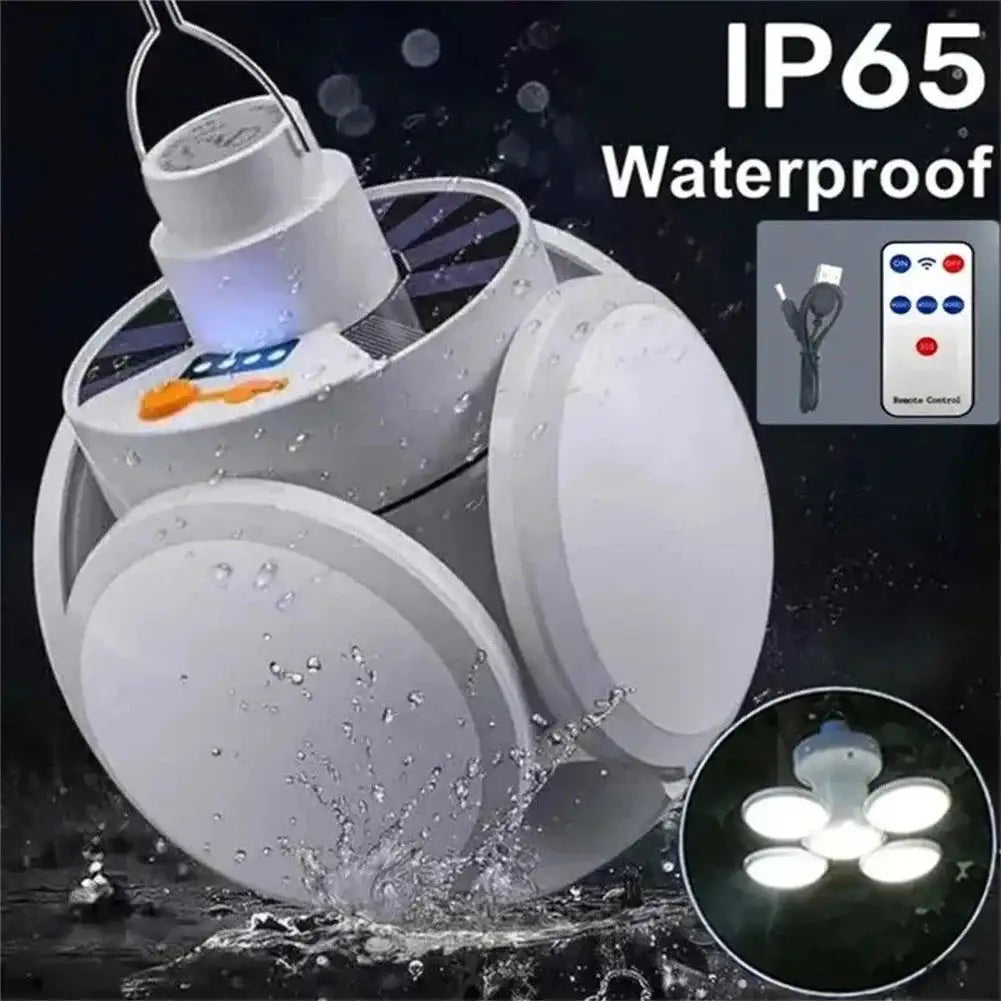 Portable Solar Powered LED Rechargeable Camping Light Hook Tent Light Multifunctional Outdoor Emergency Lighting Spotlight