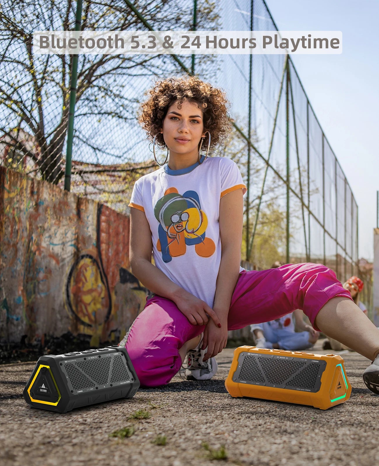 Easy To Use, MLOVE P3 Outdoor Bluetooth Speaker, 40W Power, IPX7 Waterproof, Bluetooth 5.3, RGB Light, Micro SD Card, Stereo Sound - Premium speaker from Lizard Vigilante - Just $58.88! Shop now at Lizard Vigilante