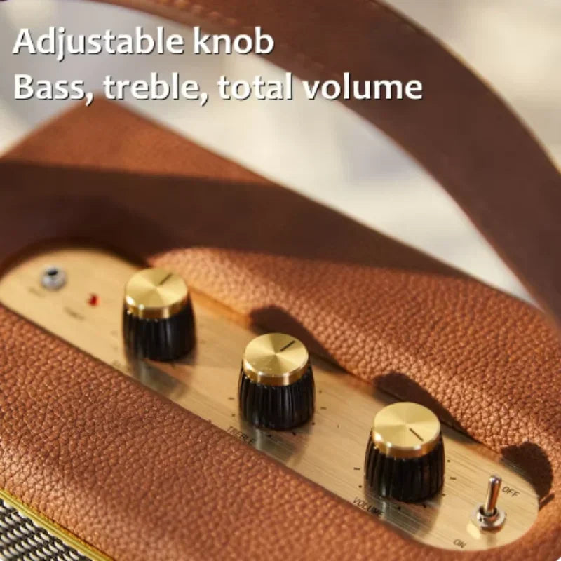 🔊 KEEGAR BloodRiff Retro Bluetooth Speaker — 200W Wooden Portable Sound Beast with Hi-Res Stereo for Rockers, Rebels & Road Dogs