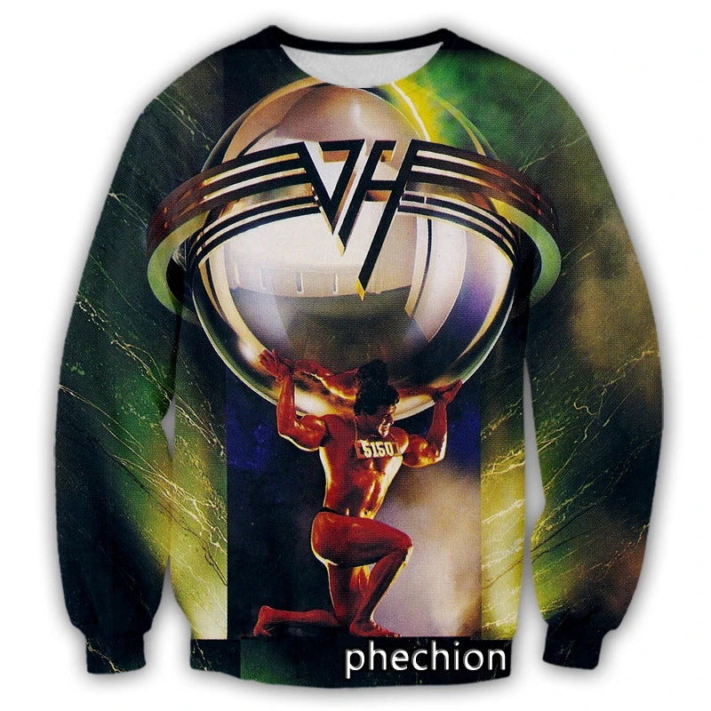 3D Printed Van Halen Unisex Sweatshirt Band Casual Fashion Streetwear Men Loose Sporting Sweatshirt - Premium sweatshirt from Lizard Vigilante - Just $43.88! Shop now at Lizard Vigilante