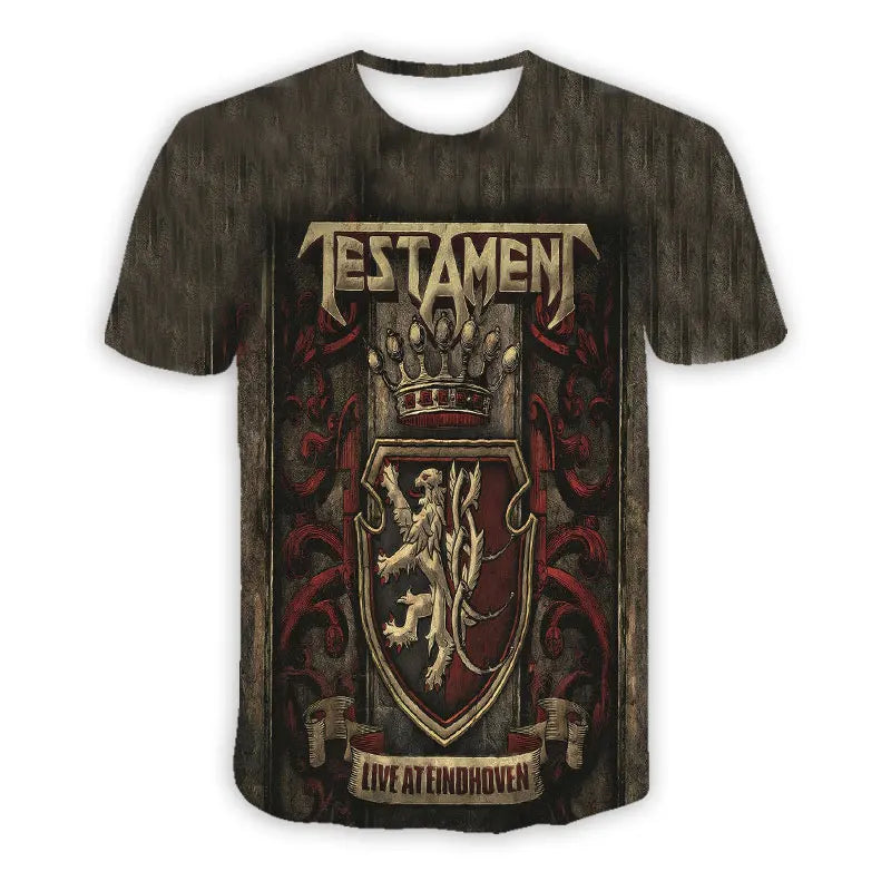 Thrash Metal 3D Printed Testament ROCK Casual T-shirts  Hip Hop T Shirts Harajuku Styles Tops Clothing for Men/Women - Premium T-Shirt from Lizard Vigilante - Just $28.99! Shop now at Lizard Vigilante