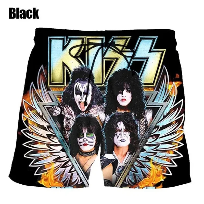 KISS Love Gun 3D Print Beach Shorts - Hip Hop Style Swimwear - Premium shorts from Lizard Vigilante - Just $24.88! Shop now at Lizard Vigilante