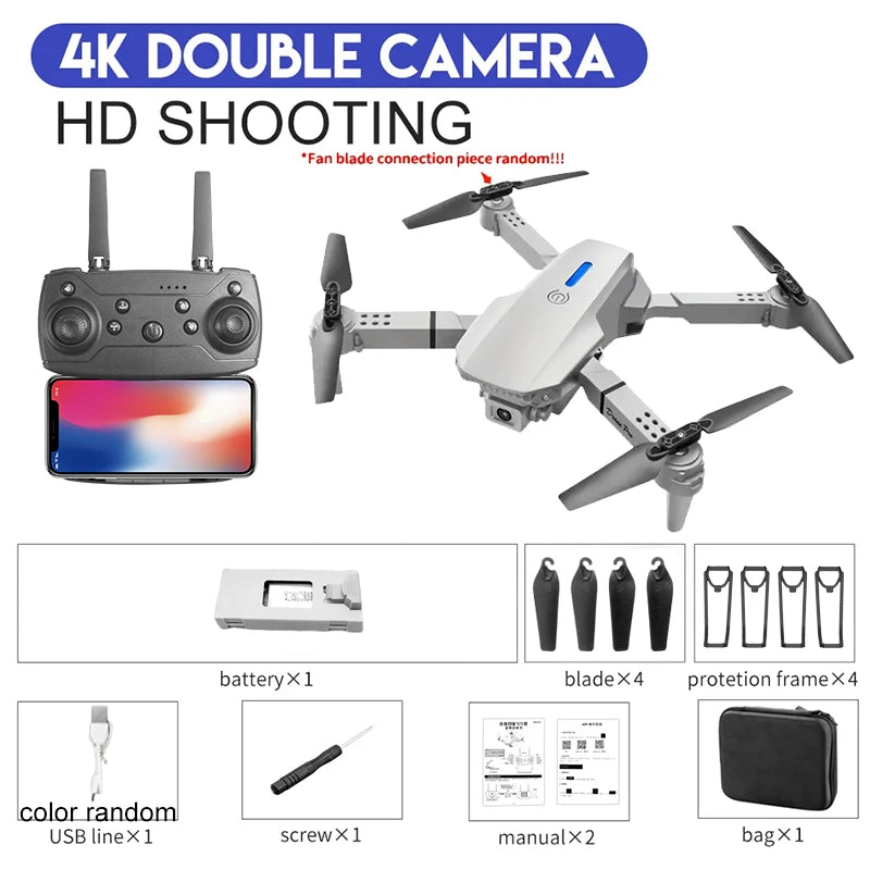 2024 E88Pro 4K HD RC Drone – Foldable Quadcopter with 1080P Wide-Angle Dual Camera, WIFI FPV, Altitude Hold, Trajectory Flight, Gift for Kids & Adults - Premium drones from dsers - Just $38.88! Shop now at Lizard Vigilante