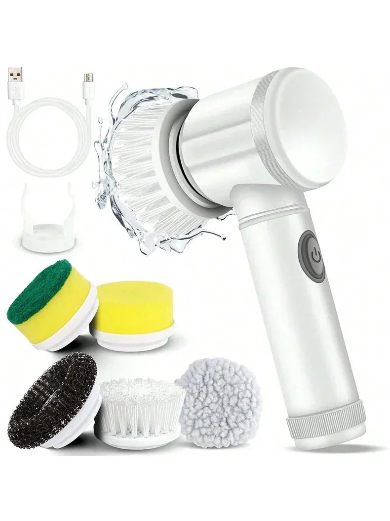 New Electric Spin Scrubber,Bathroom Cleaning Brush Power Scrubber with 5 Replaceable Brush Heads, 5 in 1 Electric Cleaning Brush - Premium  from Lizard Vigilante - Just $15.99! Shop now at Lizard Vigilante