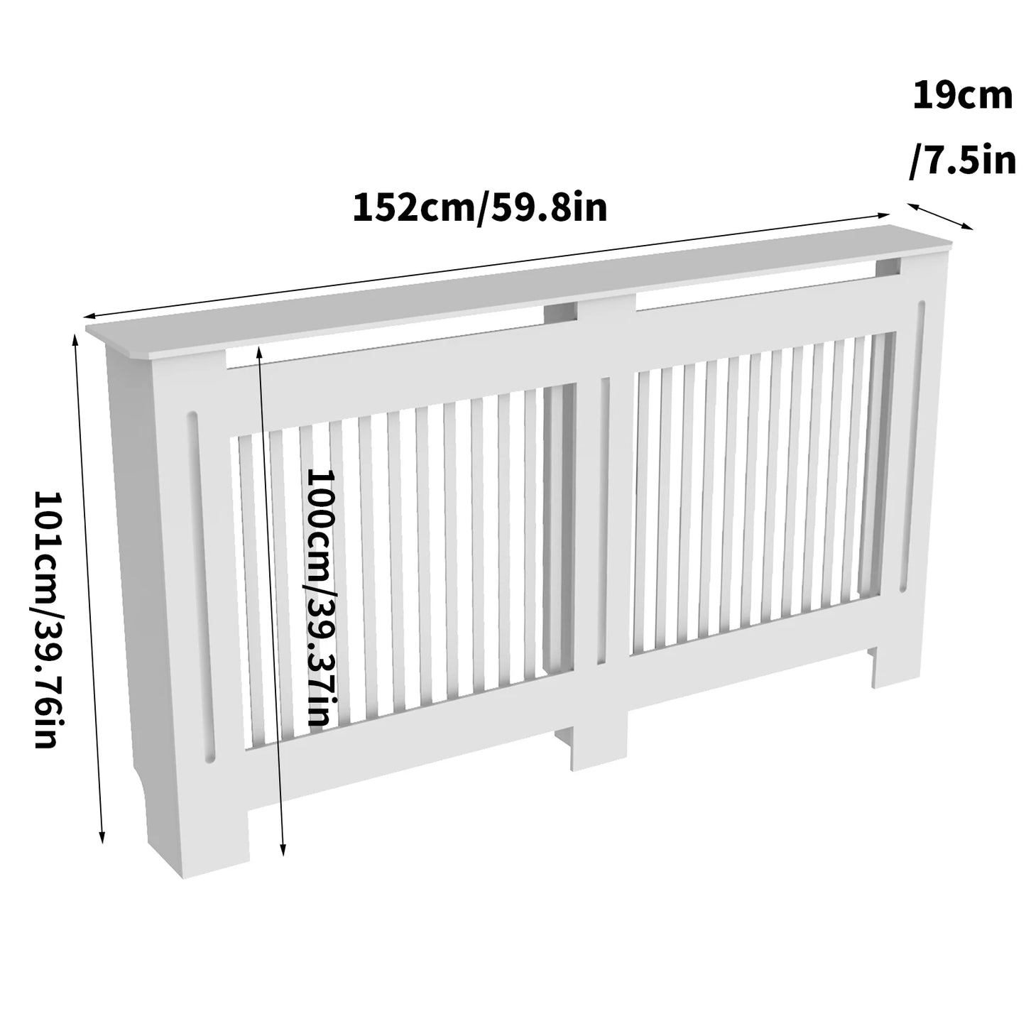 Super Tall 100CM Radiator Cover Strong Grill Shelf Cabinet MDF Cupboard Modern Vertical/Horizontal Style - Premium Radiator cover from Lizard Vigilante - Just $110.99! Shop now at Lizard Vigilante