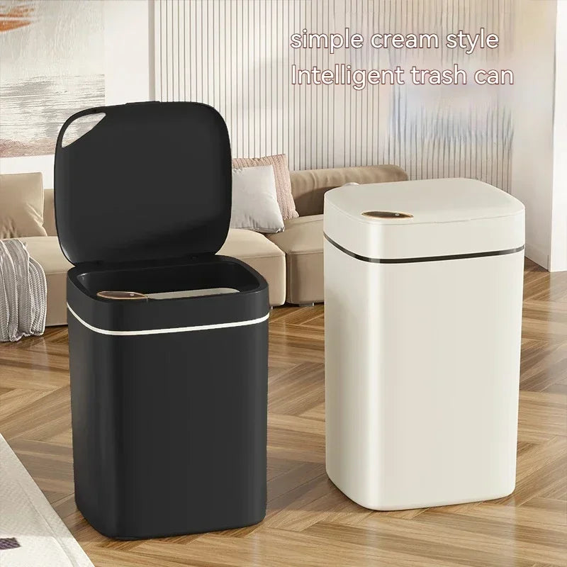 16L Smart Sensor Trash Can – Automatic Induction Lid, Eco-Friendly & Anti-Odor Rectangular Household Bin for Bathroom & Kitchen - Premium trash can from Lizard Vigilante - Just $48.99! Shop now at Lizard Vigilante