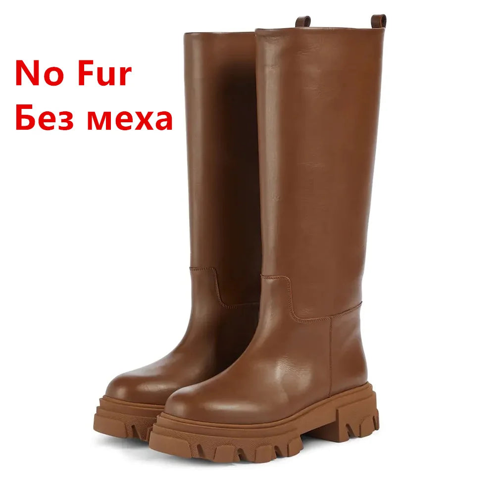 GRAVEWALKER 13: Women’s Cowhide Platform Riding Boots – Punk Leather Knee-Highs with Square Heels for Heavy Winter Impact - Premium boots from dsers - Just $252.22! Shop now at Lizard Vigilante