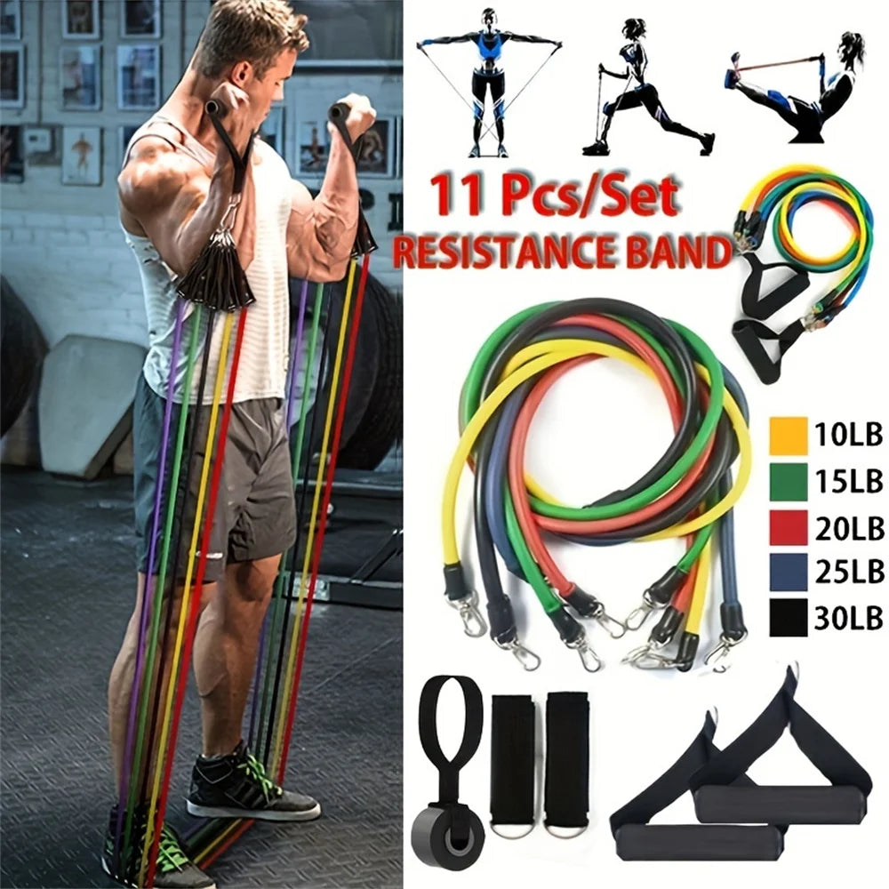 11-Piece Resistance Band Set – Portable Fitness Equipment with Ankle Strap, Chest Expander, and Pull Ropes for Full-Body Strength Training - Premium Resistance bands from Lizard Vigilante - Just $28.88! Shop now at Lizard Vigilante