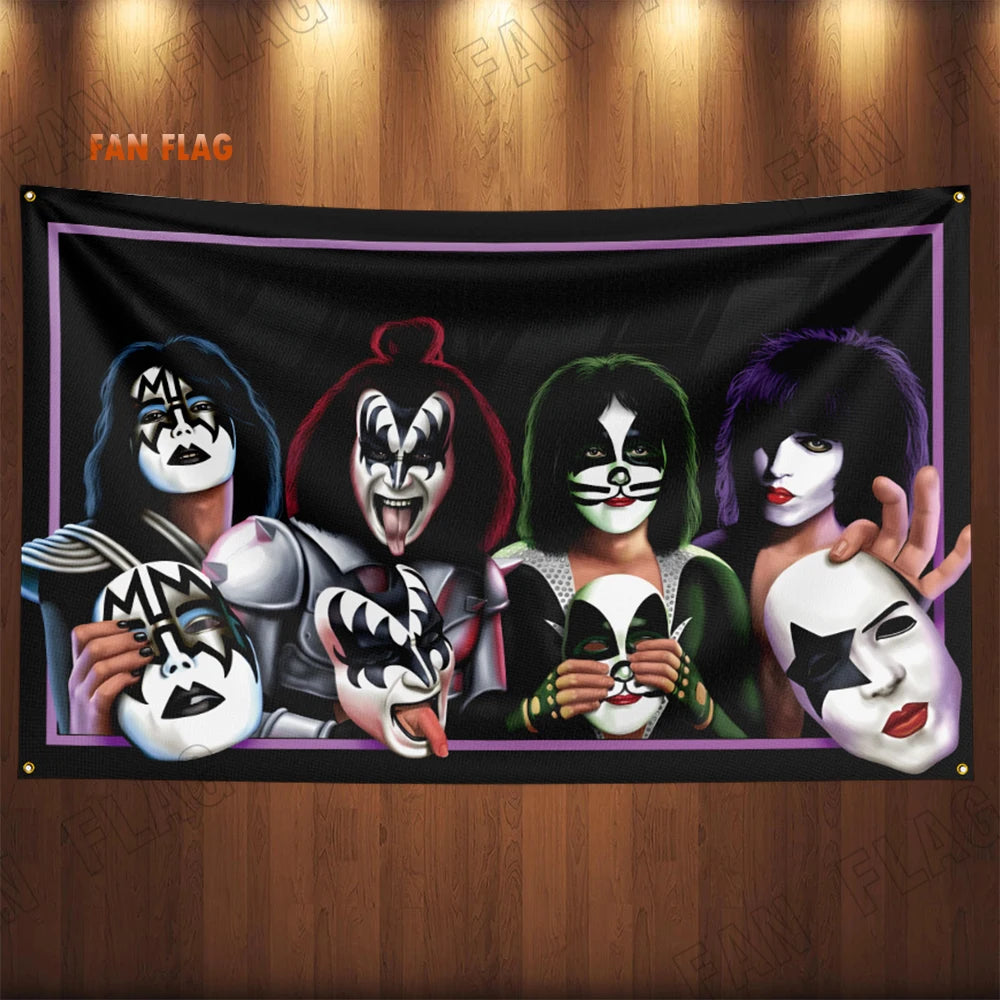 Kiss Heavy Rock Band Flag 3x5ft – Polyester Printed Banner for Home or Bedroom Decoration - Premium banner from Lizard Vigilante - Just $17.99! Shop now at Lizard Vigilante