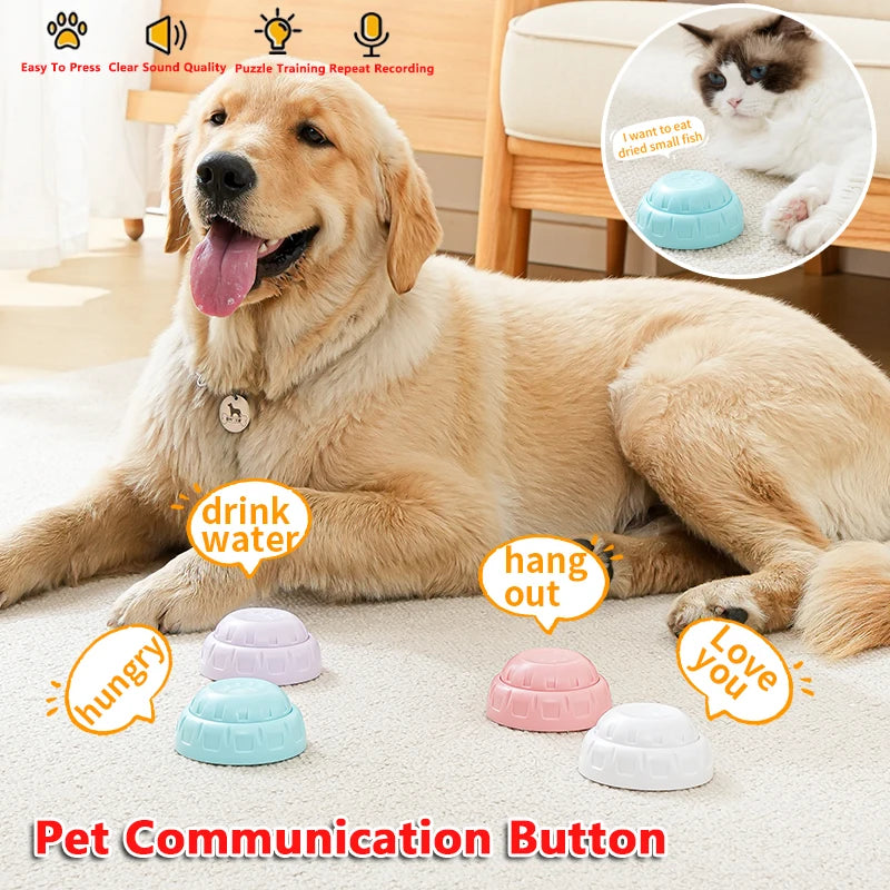 Pet Communication Button - Recordable Dog Talking Button with Claw Print Pattern for Pet Training and Interactive Play - Premium pet toy from Lizard Vigilante - Just $18.99! Shop now at Lizard Vigilante