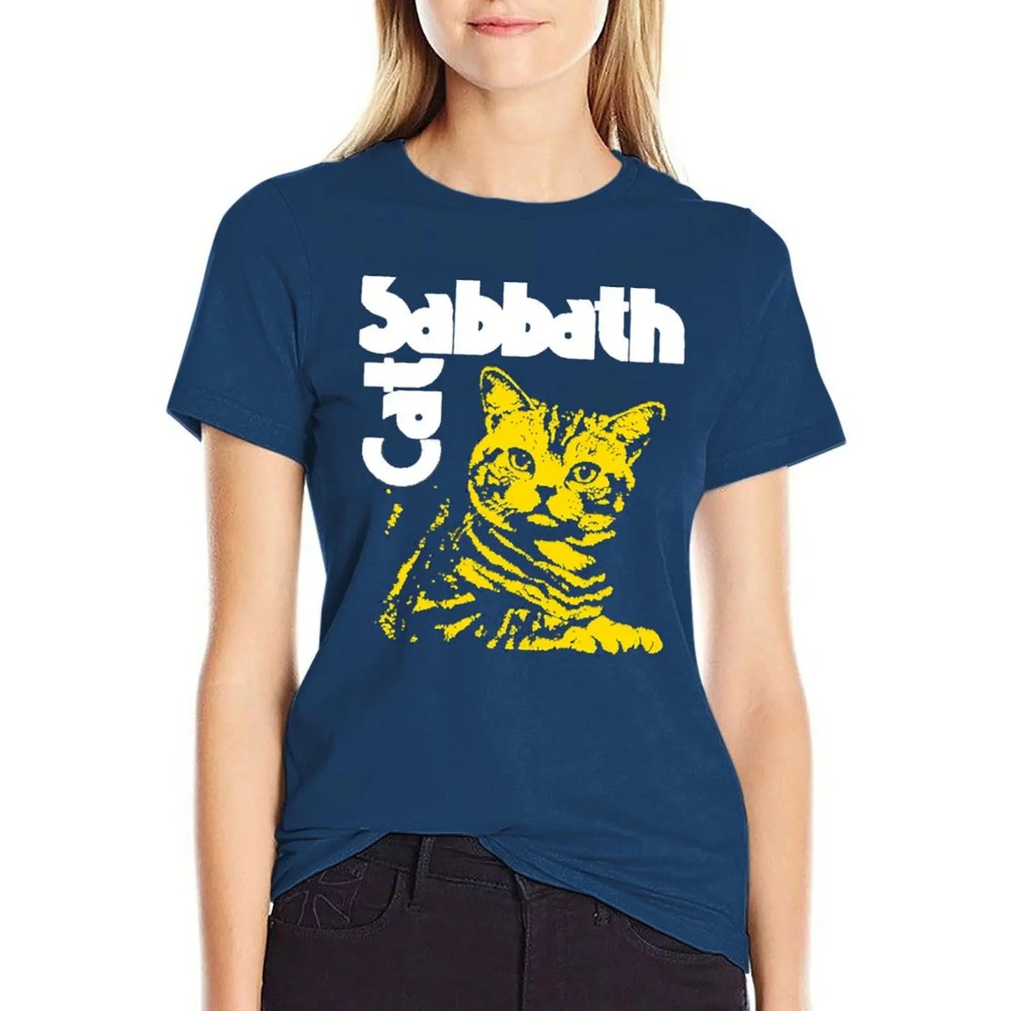 Cat Sabbath Unisex T-Shirt Funny Gift for Men Cool Gifts for Women Plus Sizes Cropped Tees - Premium T-Shirt from Lizard Vigilante - Just $24.97! Shop now at Lizard Vigilante